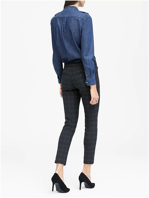 pantalon droit a carreaux