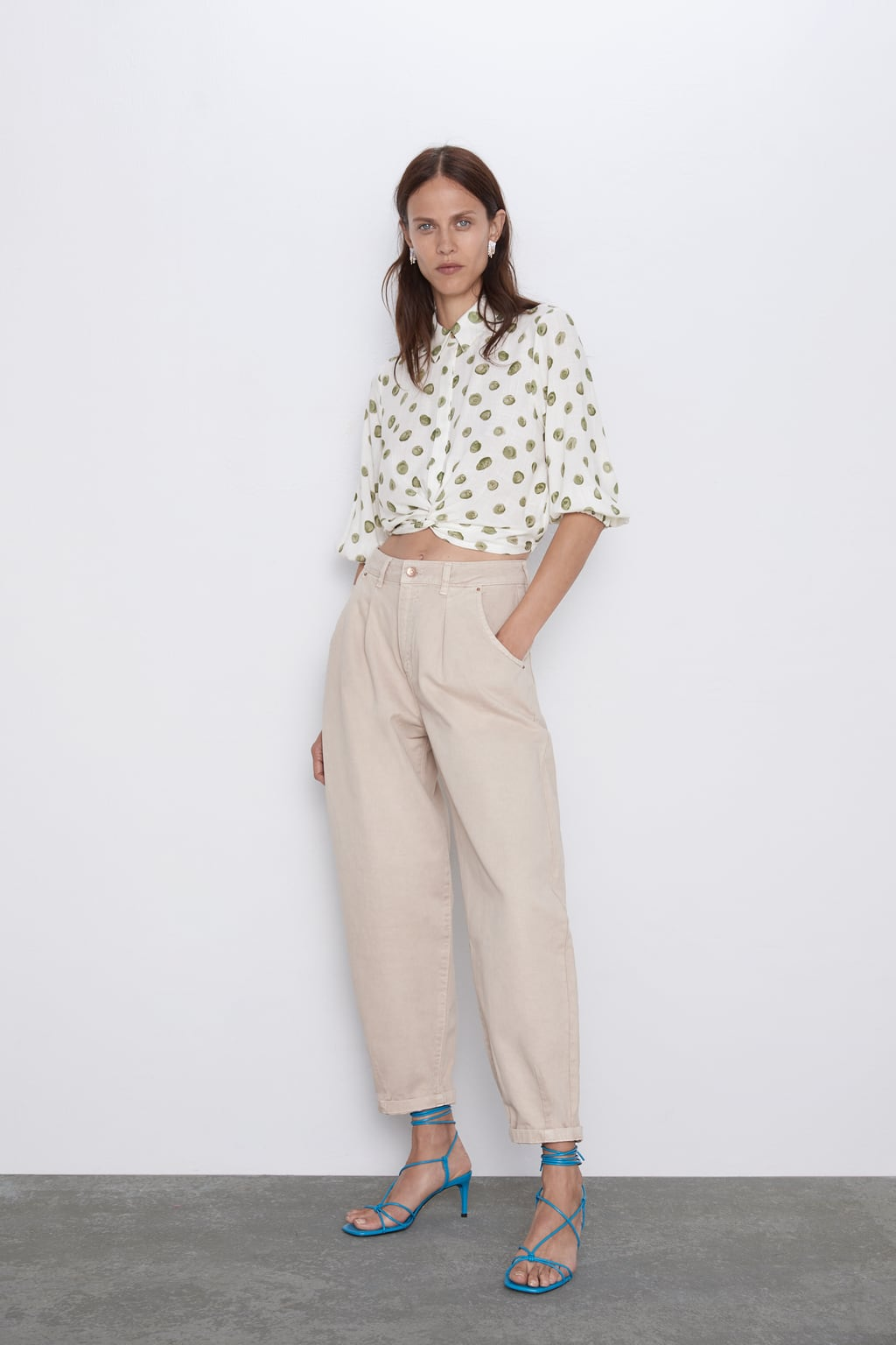 Chemise imprimée pois